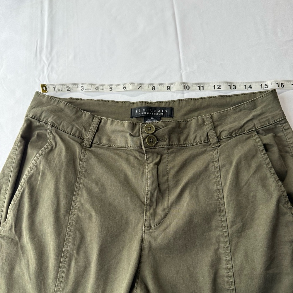 Sanctuary Rebel Cargo‎ Pants in Hiker Green Size 29 Casual Grunge Techwear - Picture 9 of 12